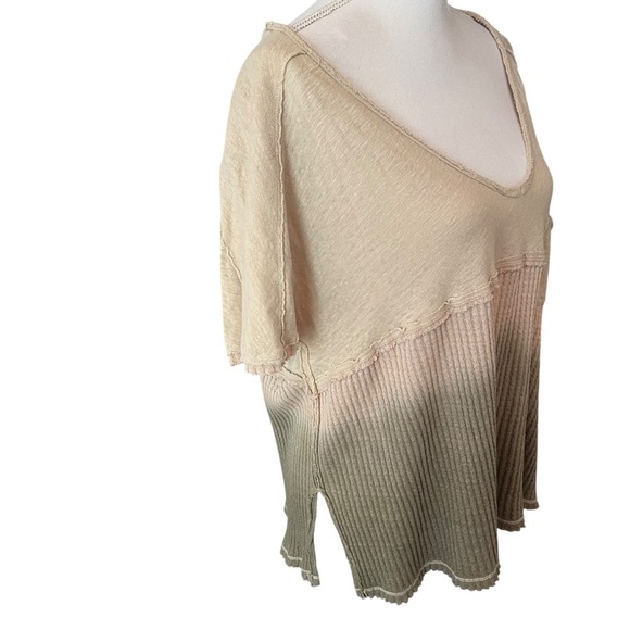 Free People We The Free Sun Dial Tee Top Sand Combo Small Bohemian Oversized - Picture 4 of 16